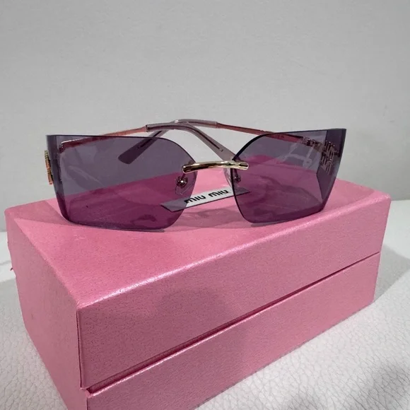 Miu Miu Woman’s Sunglasses MU 54YS Gold Light Purple Brown 5AK0/6I - Picture 5 of 11